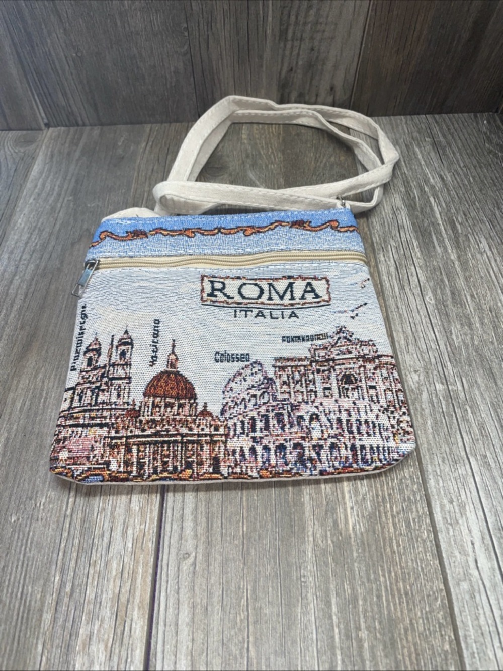 Roma Italy Travel Crossbody Bag Adjustable Multicolor Unisex Purse Bag Medium - Picture 2 of 12
